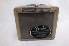 Vtg 2000 Fender Amp Amplifier Tweed Lunch Box Sealed In Plastic Full of Stuff!