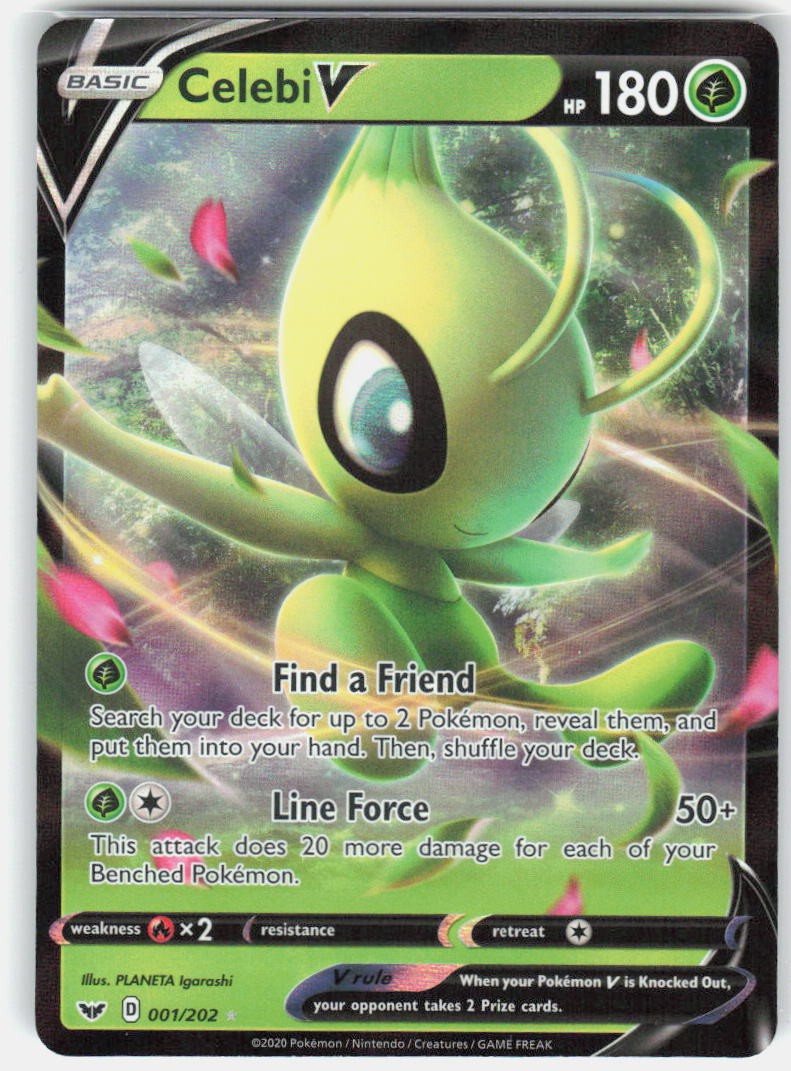 Celebi V Holo Ultra Rare SWSH01: Sword & Shield Base Set 001/202 NM