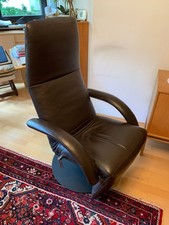 Jori Yoga 7360 Leder Relaxsessel, mono-move, braun - Edelstahlteller