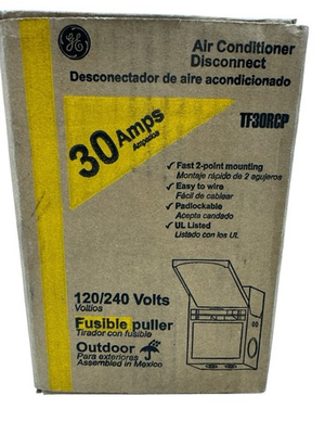 #ad GE 30 Amp 120 240 Volt Fused AC Disconnect TF30RCP OB $15.95