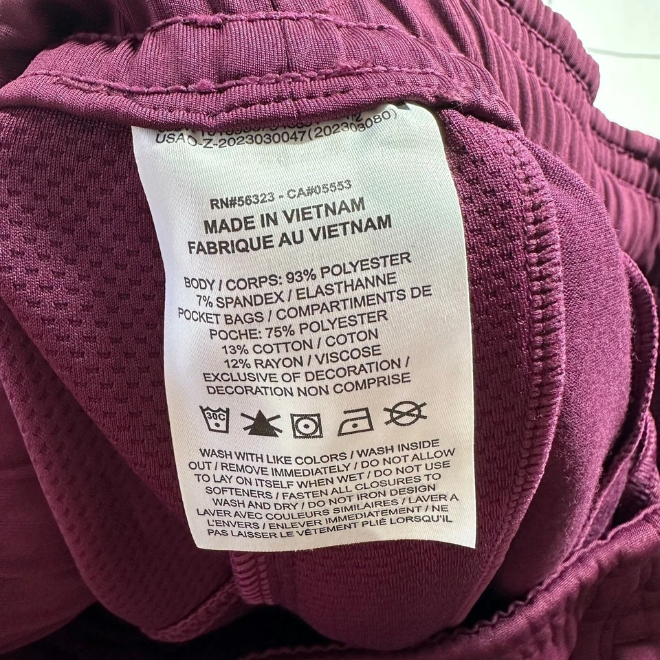 Брюки женские Nike большие бордовые Dri-Fit Prima с высокой талией ствол 7/8 тренировочные - Изображение 4 из 4