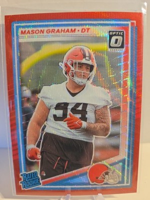 2025 Panini Donruss Optic Rated Rookie Red Wave Prizm Mason Graham #340 Browns