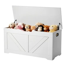 VEVOR Kids Storage Bench Wooden Toy Box Chest 38.98 x 15.55 x 18.9 in White