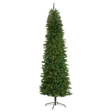 8' Slim Green Mountain Pine Artificial Christmas Tree with Bendable Branches
