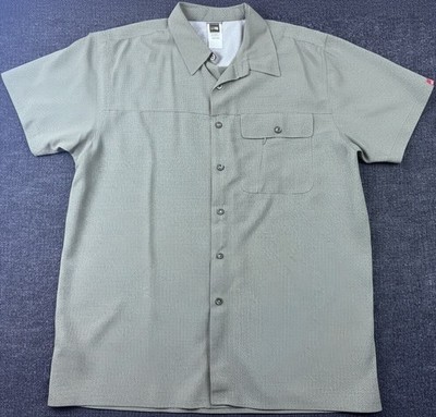 The North Face Shirt Mens XL Green Check Outdoor Hiking Button Up