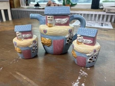 Noahs Ark Creamer pitcher set lion giraffe cow horse bird Salt And Pepper Shaker