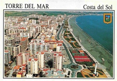 Torre del Mar Malaga ES Paseo Maritimo Fliegeraufnahme