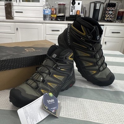 Salomon X Ultra 3 Mid GTX Men's Hiking Boots Gray/Black/Yellow US 10 Wide
