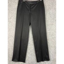 Escada Tailored Pants Womens 42 US 12 Black Trouser Wool Stretch Straight Career