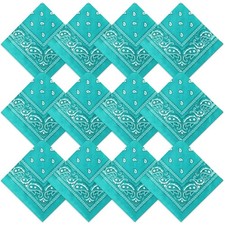 12 PCS Bandanas Bulk 22x22 Inch Paisley Headband Cowboy Handkerchief Gift