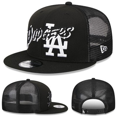 New Era L.A Dodgers Black 950 Snapback Hat MLB Basic Mesh Back Trucker Cap