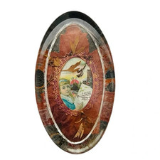 Vintage Oval Decorative Victorian Girl Paperweight