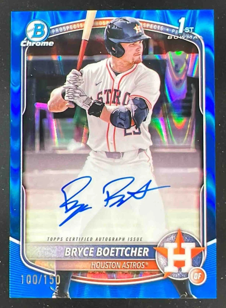 2025 Bowman Chrome Blue RayWave Refractor #CPA-BB Bryce Boettcher RC Auto /150