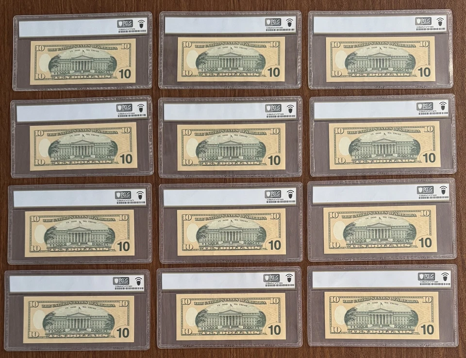 12 PCS $10 2009 FEDERAL RESERVE NOTES CLEVELAND PCGS 67PPQ SOME CONSECUTIVE S/Ns - Image 2 of 2