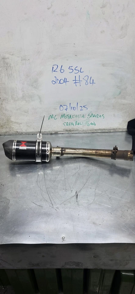 YAMAHA R6 5SL Black Widow Exhaust Can And Link Pipe 2003 To 2005  - Image 2 of 4