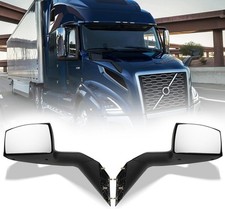Chrome Hood Mirror With Heater L R Replacement For Volvo Vnl 2018 Semi Truck