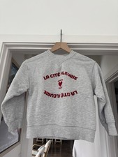 Zara La Cite Fleurie Paris Graphic Sweatshirt Grey Red Print Crewneck Size 8/9