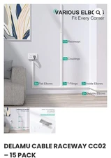 Delamu One-Cord Cable Raceway CC02 Cable Hiding - 15 pack Brand new