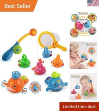 Bath Toys Fishing Games Swimming Whales Bath Time Bathtub Toy for Toddlers Ba...