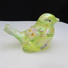 Fenton Topaz Opal Iridized Phlox Hand Painted Bird Special Order 2002 GLOWS W539
