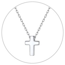 Delicate 14K Gold Plated Cross Pendant Necklace - Adjustable 18+2 In. Chain