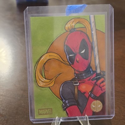 2025 Topps Deadpool - Lady Deadpool - 1/1 Gold Foil Sketch - Darrin Pepe Auto