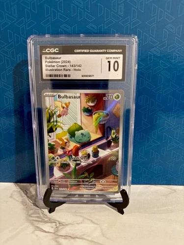 Pokemon Bulbasaur Illustration Rare Holo 143/142 Stellar Crown CGC 10 2024