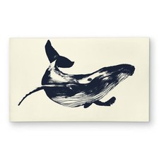 3x5 ft. Blue Whale Sketch - Animals Bathroom Outdoor Area Rug - Decor - Recta...
