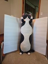 27.5" Long Cat Plush Pillow Cute Cat Body Pillow,Black Cat Stuffed Animal Plush