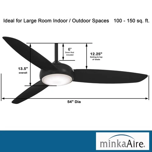 Minka Aire Concept IV 54"  - Coal 3-Blade Remote Control - Picture 4 of 6