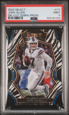 2022 PANINI SELECT DIE-CUT ZEBRA PRIZM #111 JOSH ALLEN PSA 9 | eBay