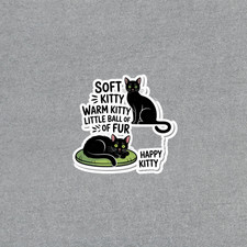 Cute Black Cat Sticker Soft Kitty Warm Kitty Design 6669