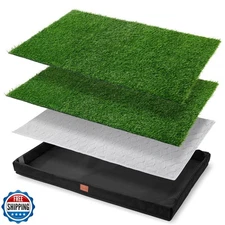 LOOBANI Dog Grass Pad with Tray, Lightweight Oxford Cloth Tray for Potty Trai