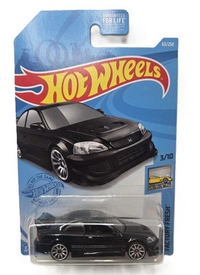 Hot Wheels 2000 Honda Civic Si Black Factory Fresh 1:64 Diecast Unopened