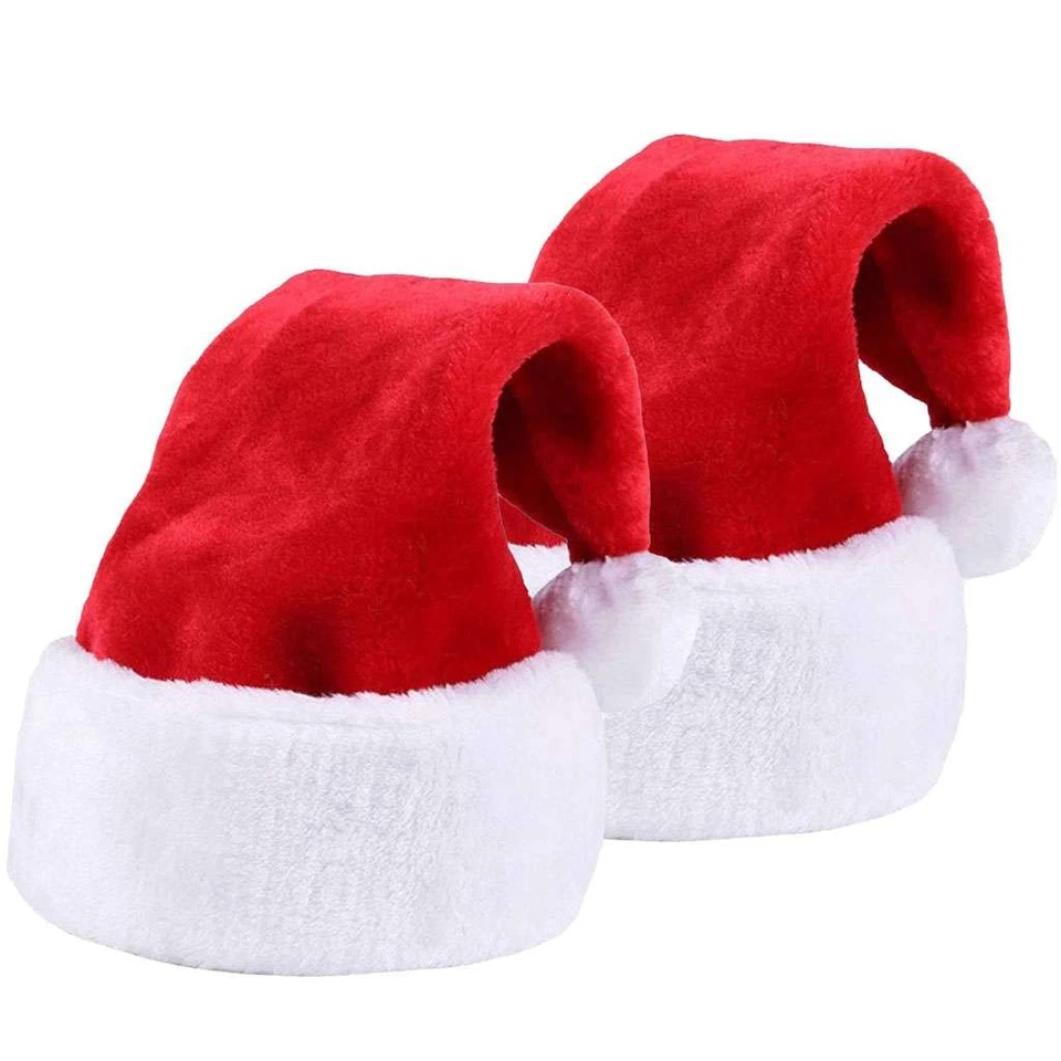 1-3 Piezas Navidad Adultos Niños Sombrero de Papá Noel Hogar Cálido Felpa Navidad Gorra Disfraz con disfraces Foto 2 de 4