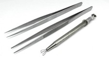 3-Pack Stainless Steel Diamond Tweezers for Jewelry Making and Gem Handling