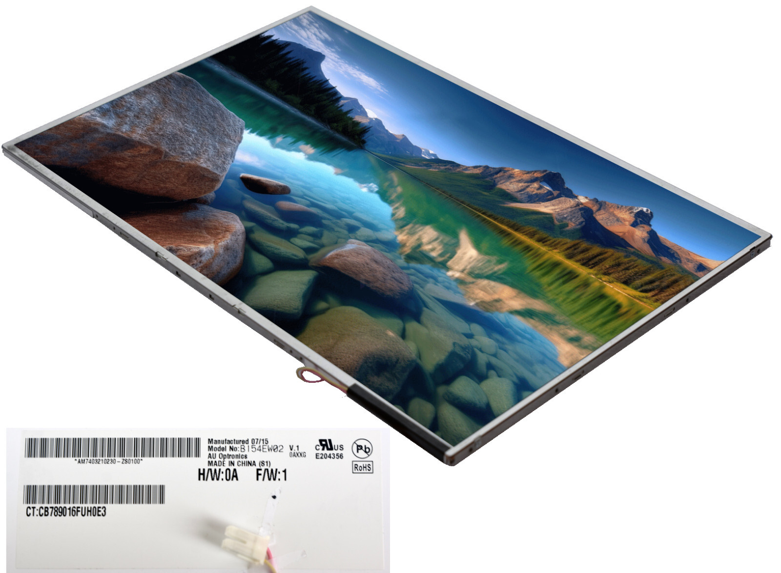 15.4"" 39Cm Lcd Display Tft AUO AU Optronics B154EW02 V.1 Screen Ccfl 30-Pin Mm01