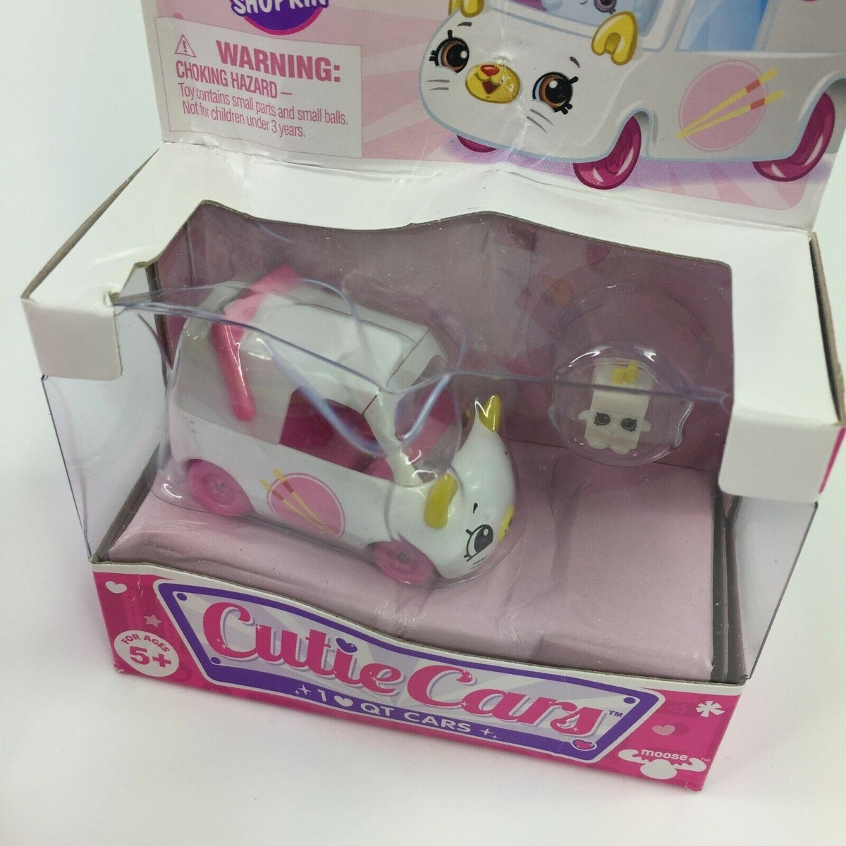 Lot of 4 Shopkins Cutie Cars Icy Roller Ballet Coupe Kissy Cab