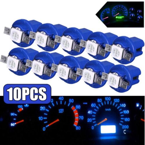 Interior Light Bulbs Accessories T5 B8.5D 5050 Car Dashboard Instrument 10x Blue - Picture 1 of 8