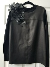 Ted Baker. Brand New With Tags. Black Jumper Sweater With Leather. Womans