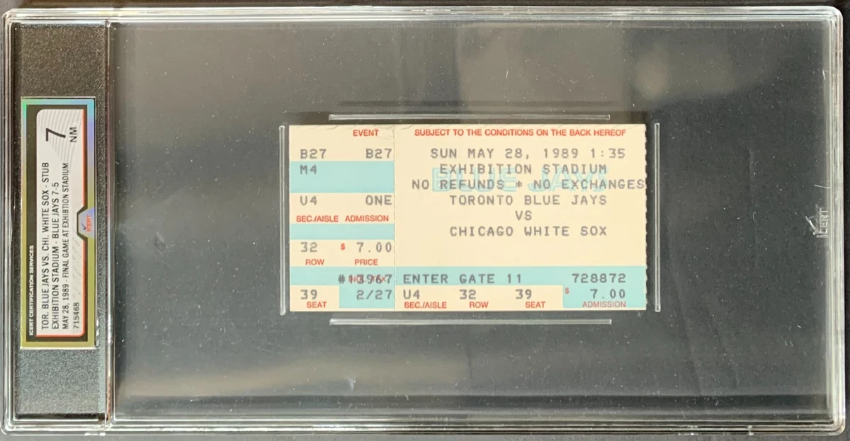 Toronto Blue Jays Baseball 1989 Vintage Sports Ticket Stubs for