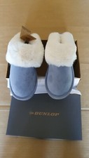 Dunlop Tilly Ladies Womens Fur Slippers Blue Size 6 +See Other Colours And Sizes