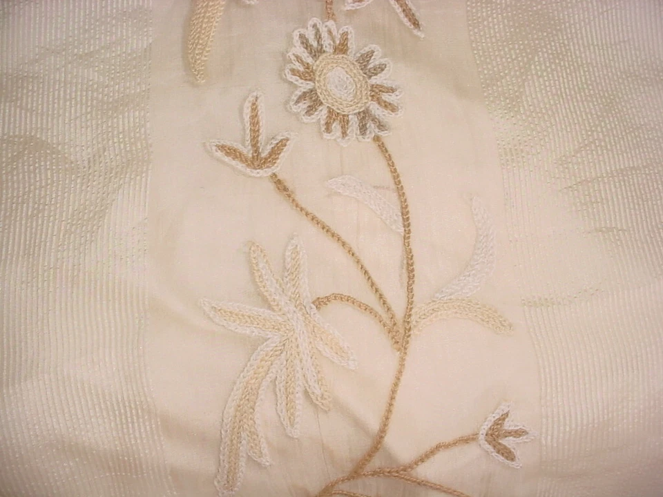 2-3/4Y Scalamandre BH 0001P934 Elina Embroidered Garden Crewel Upholstery Fabric - Image 3 of 4