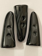 Duffle Coat Toggles Black / Grey 48.5mm (4.85cm) Pack Sizes Horn Effect Streaks