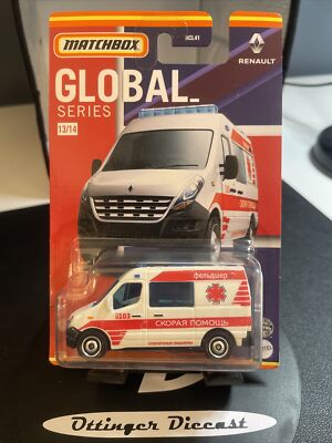 2021 Matchbox Global Series #13 Renault Master Ambulance HCL57 Russia