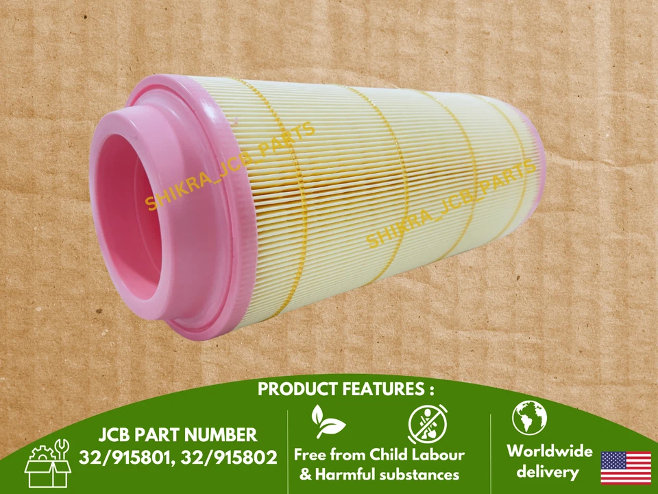 JCB BACKHOE - AIR FILTER ELEMENT SET INNER & OUTER (PART # 32/915801 32/915802) - Image 3 of 4