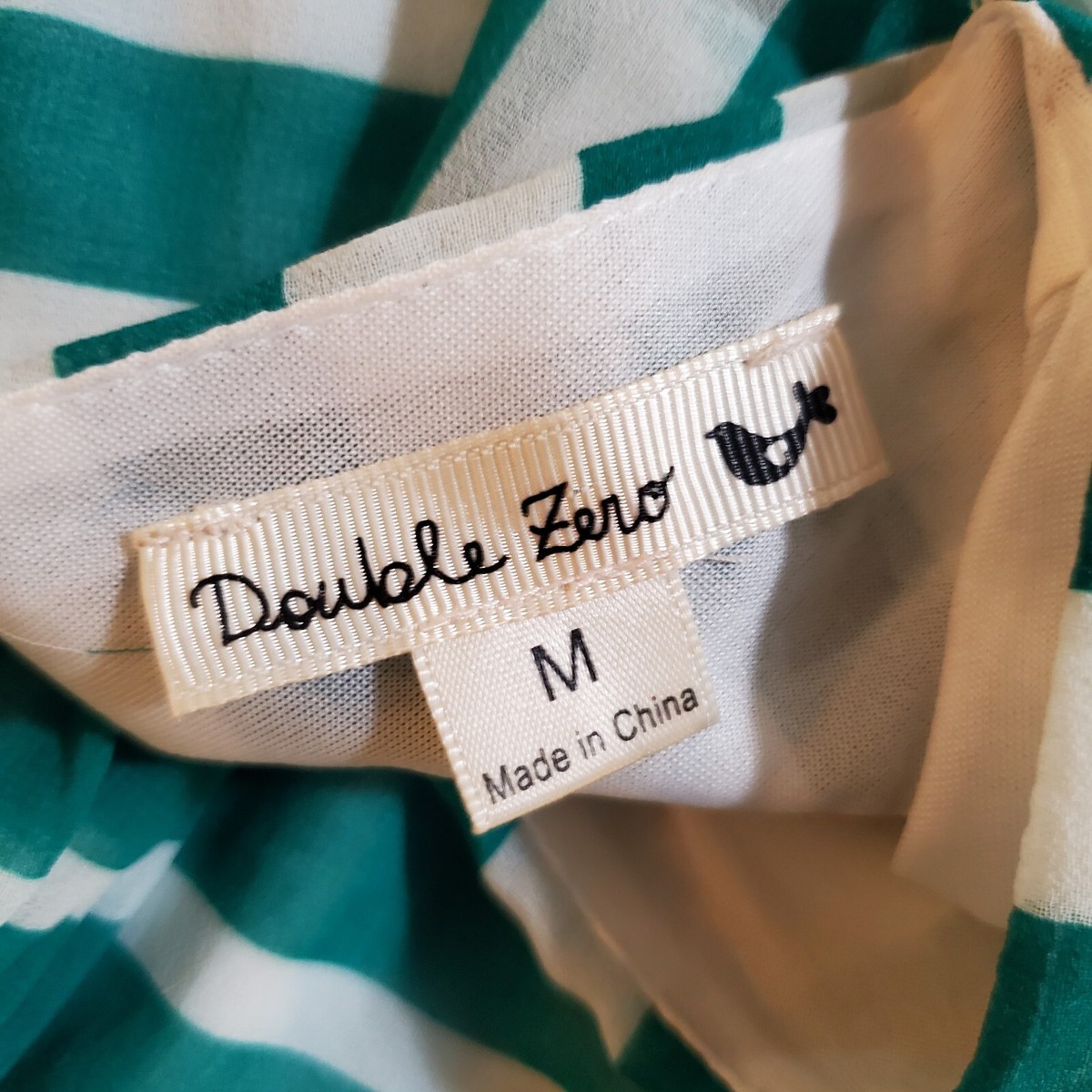 Double Zero Womens Mini Dress Size M Teal White Striped Plunge Empire  Chiffon | eBay