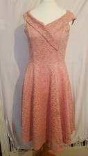 Beautiful Pink Lacey Party Dress Medium Size 