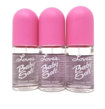 (3) Love's Baby Soft by Dana Cologne Mist 1.0 fl. oz. 30 mL NWOB LOW FILL
