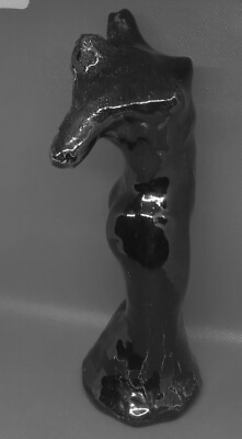 ''Black Margo''-Original Clay Sculpture; original, hand made, glazed, about 8''